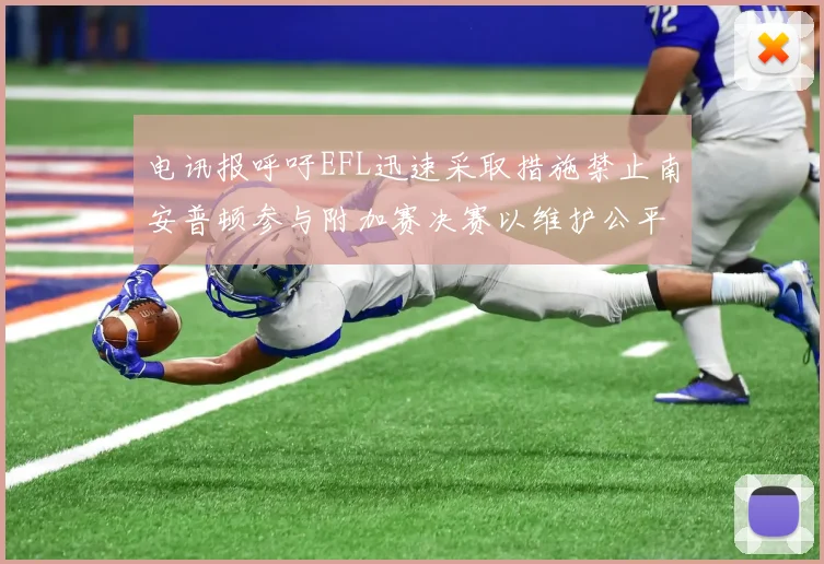 电讯报呼吁EFL迅速采取措施禁止南安普顿参与附加赛决赛以维护公平竞争